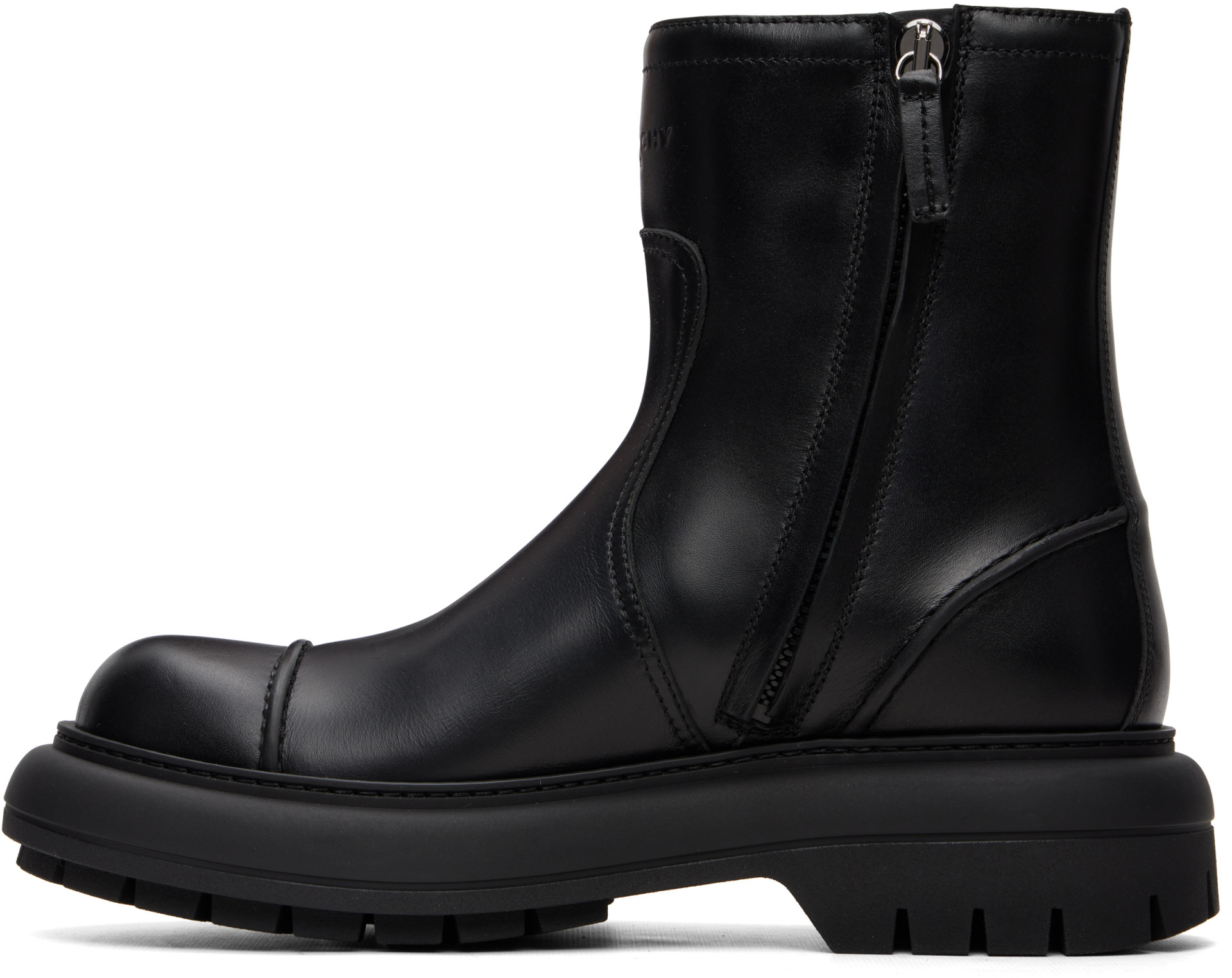 Givenchy - Black 'Givenchy Cargo' Biker Leather Boots