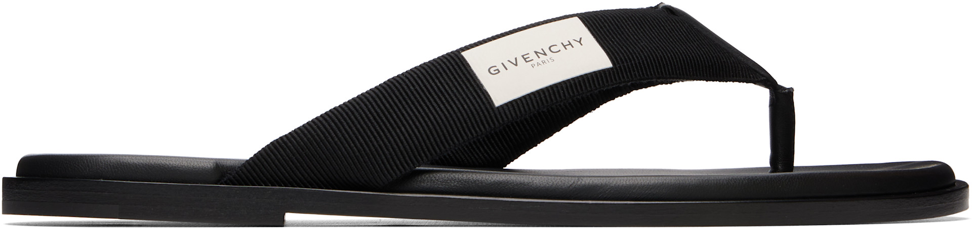 Givenchy - 黑色 Givenchy Bay Grosgrain & Leather 夹趾凉鞋