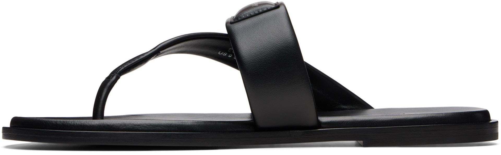 Givenchy - Black 'Givenchy Bay' Leather Thong Sandals