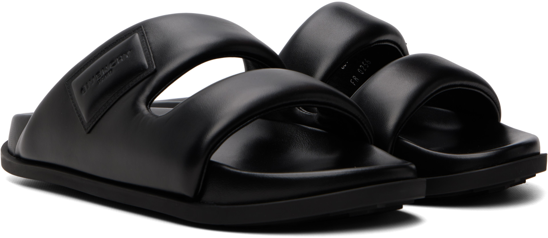Givenchy - Sandales rembourrées noires à logos