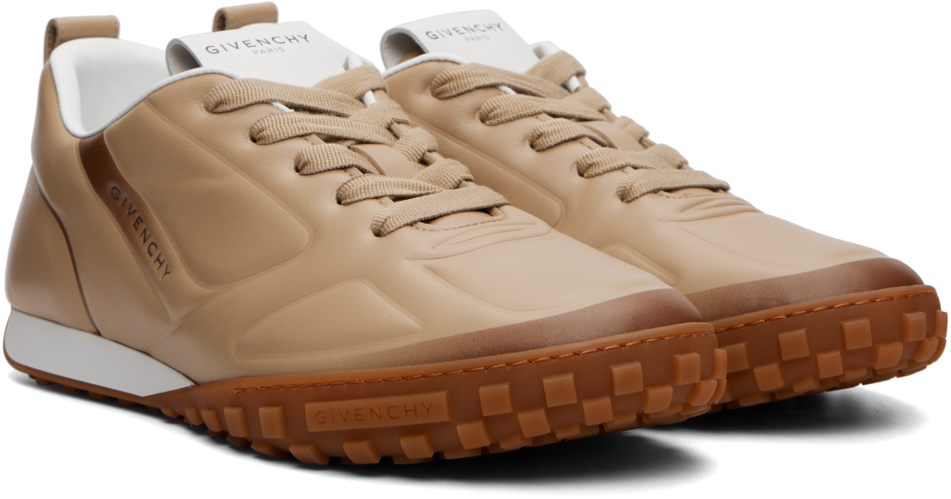 Givenchy - Beige Glide Leather Sneakers