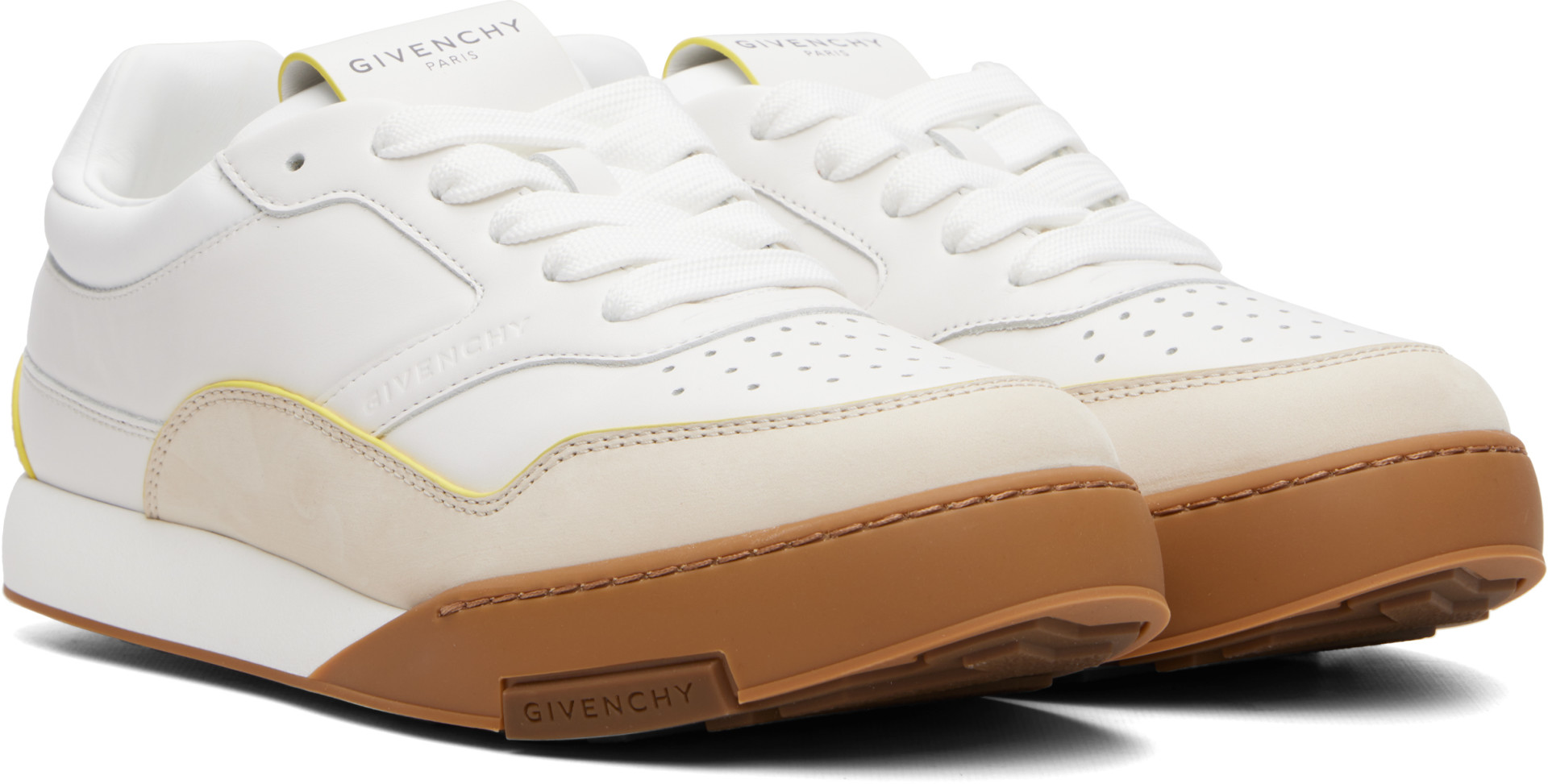 Givenchy - Baskets Yard blanches en cuir à logos