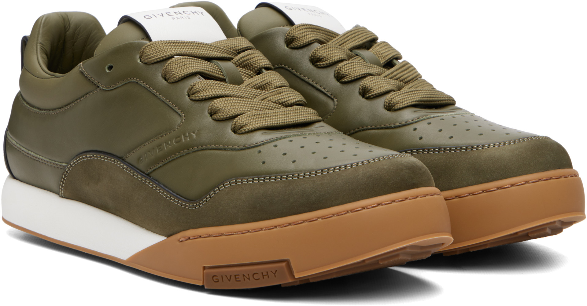 Givenchy - Khaki 'Givenchy Yard' Leather Sneakers