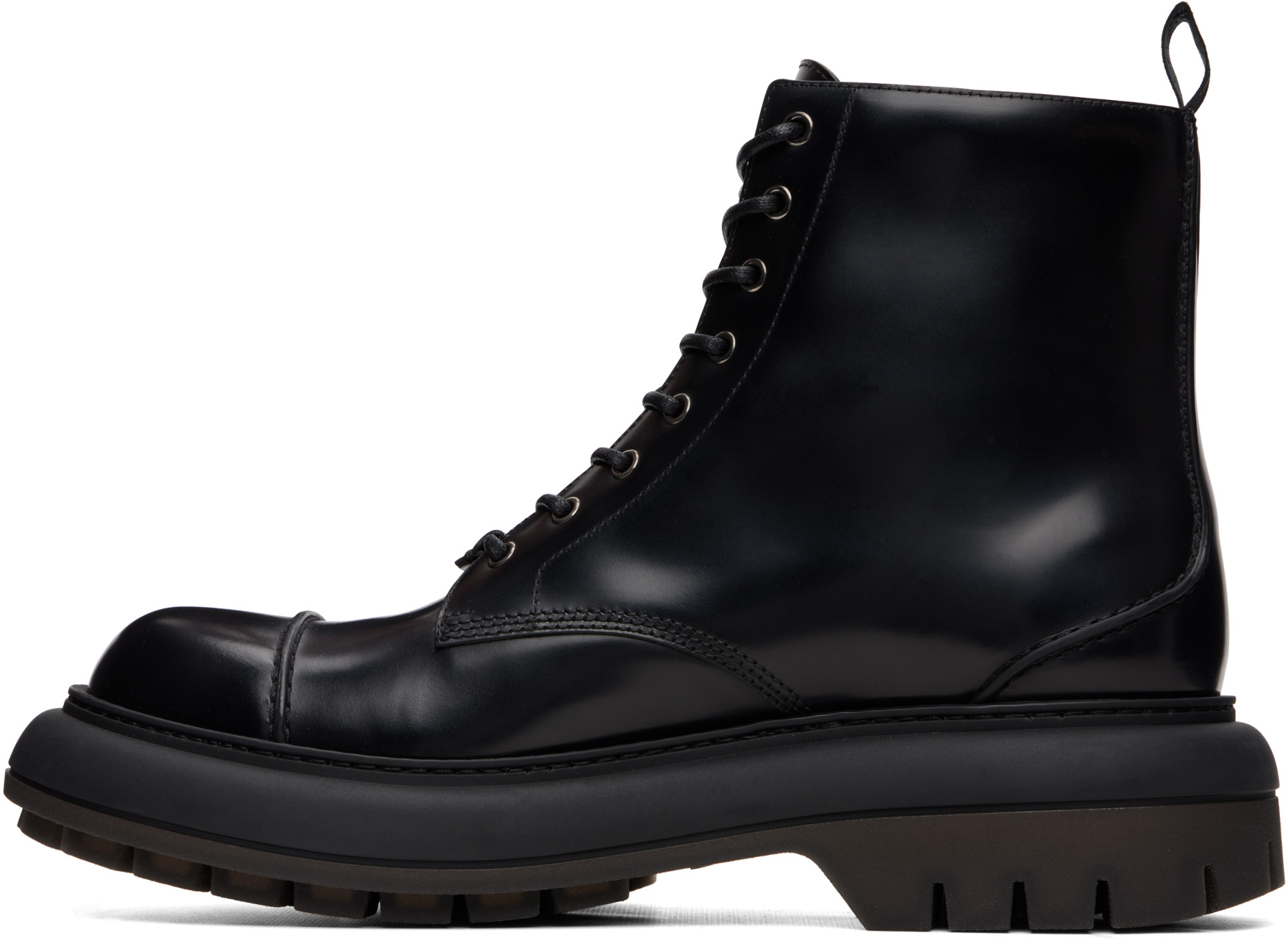 Givenchy - Bottes Cargo noires en cuir à logos