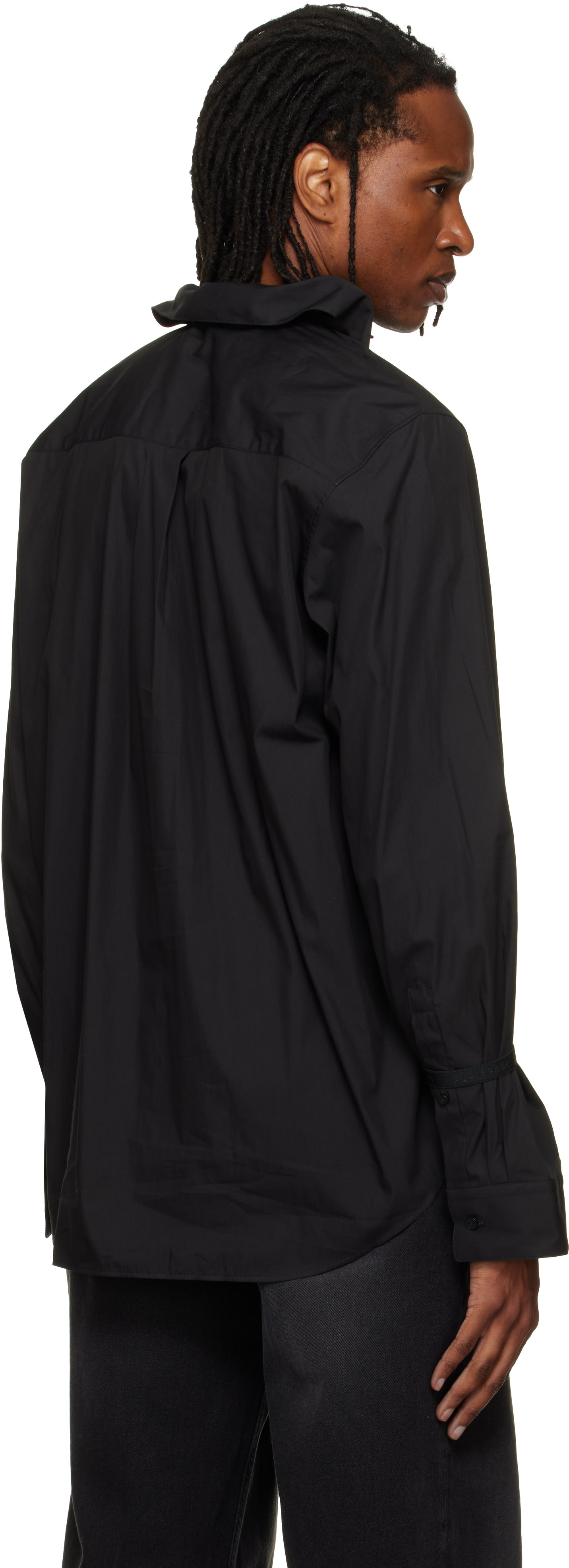 ALAINPAUL - Black Elasticated Collar Shirt