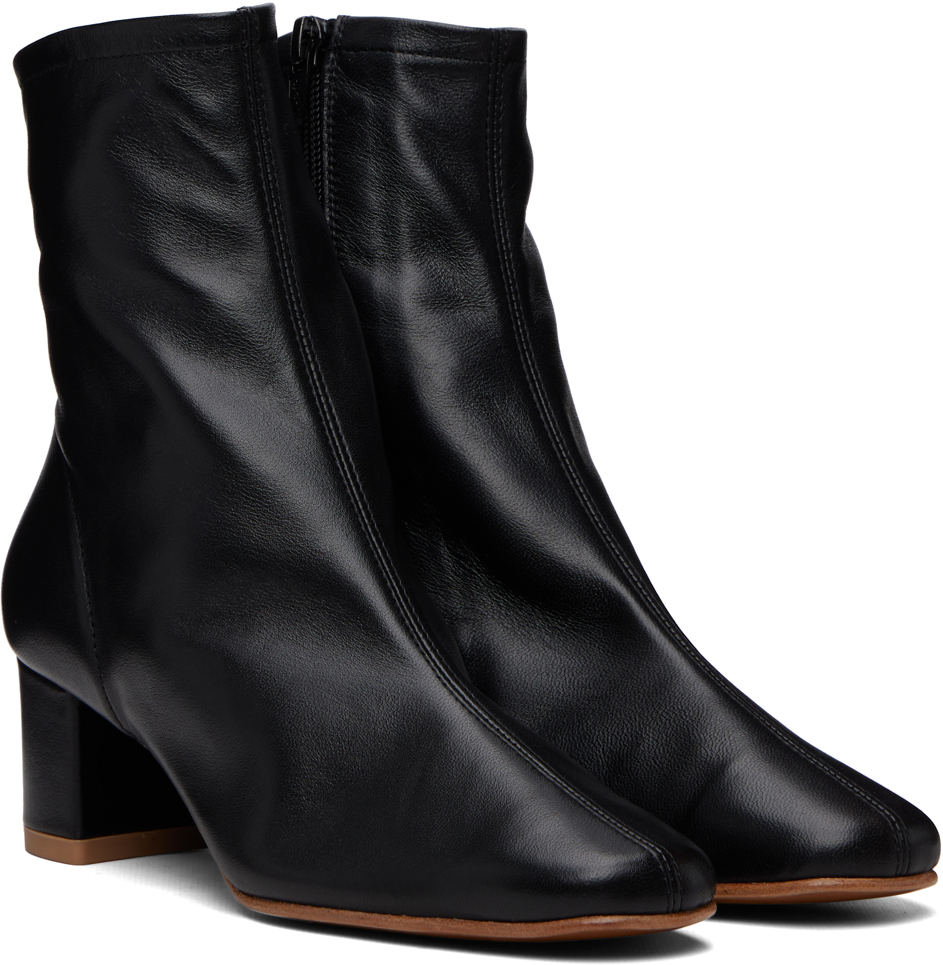 BY FAR - Bottines Sofia noires en cuir