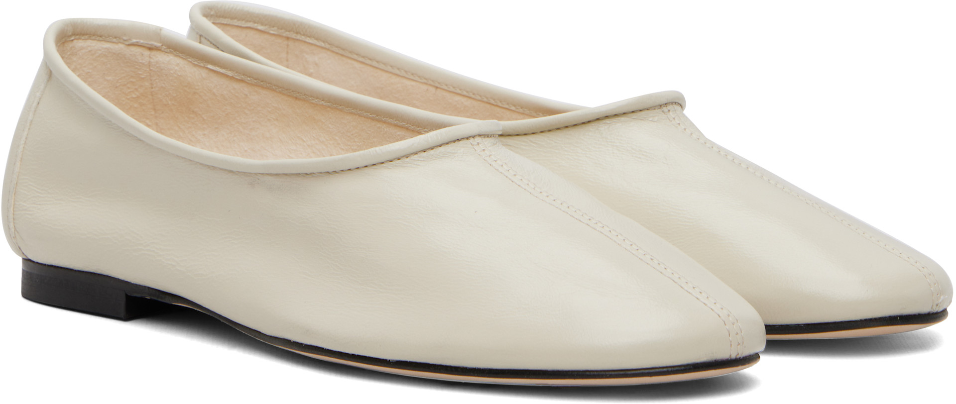 BY FAR - Off-White Prudence Flats