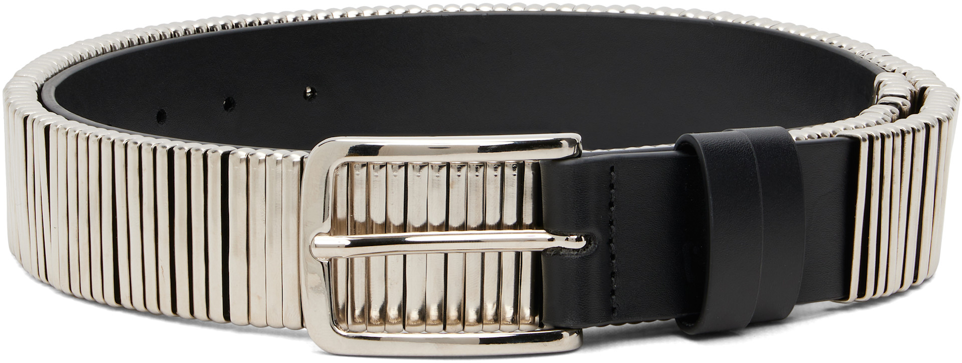 HELIOT EMIL - Black & Silver Node Belt