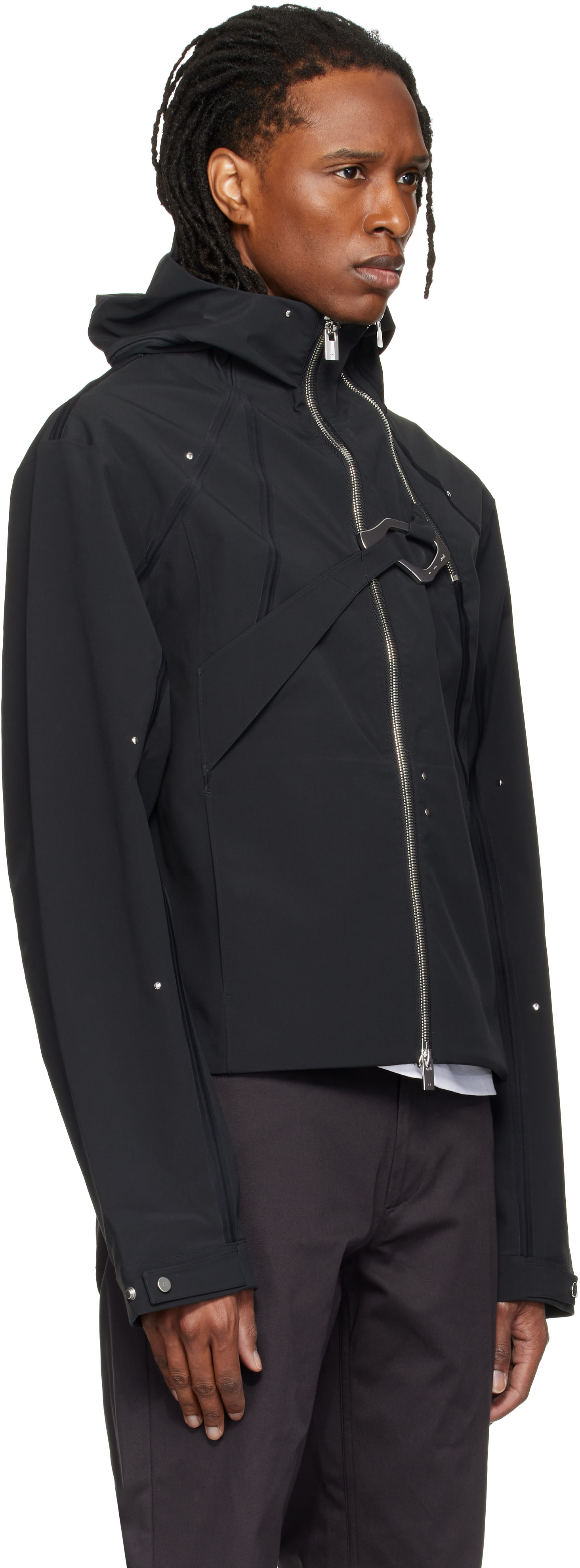 HELIOT EMIL - Black Moire Technical Jacket