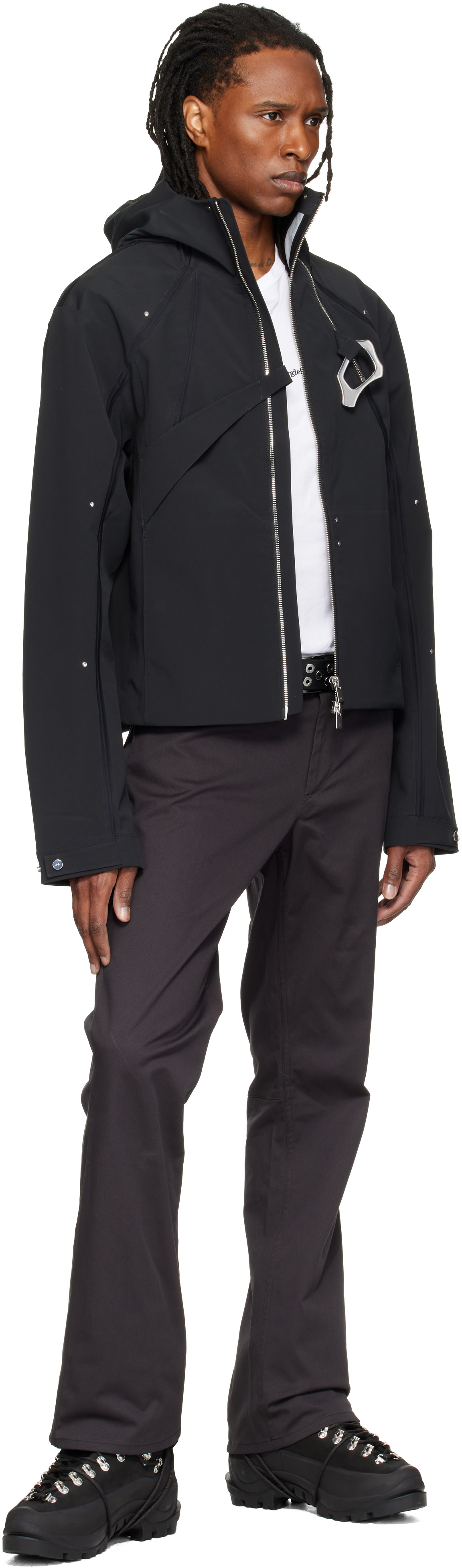 HELIOT EMIL - Black Moire Technical Jacket