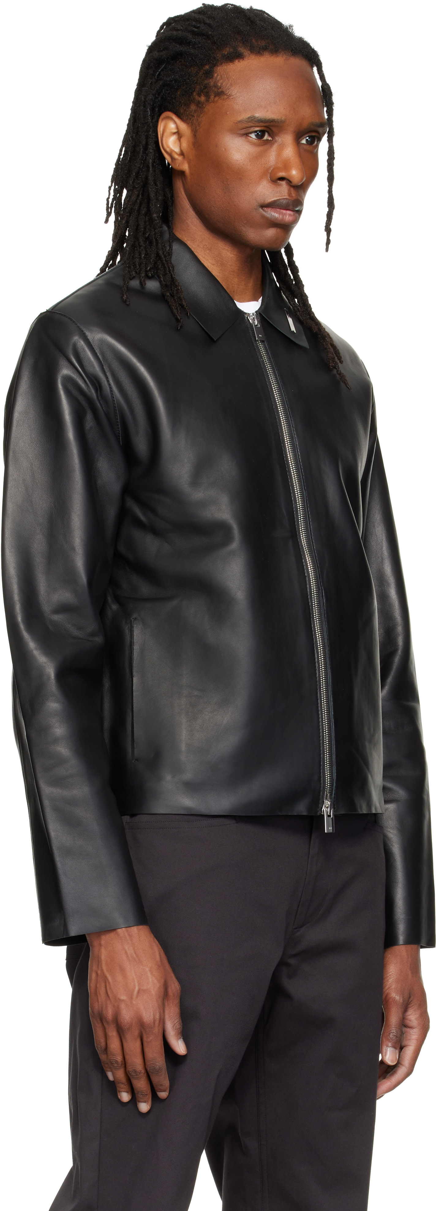 HELIOT EMIL - Black Tremor Leather Jacket