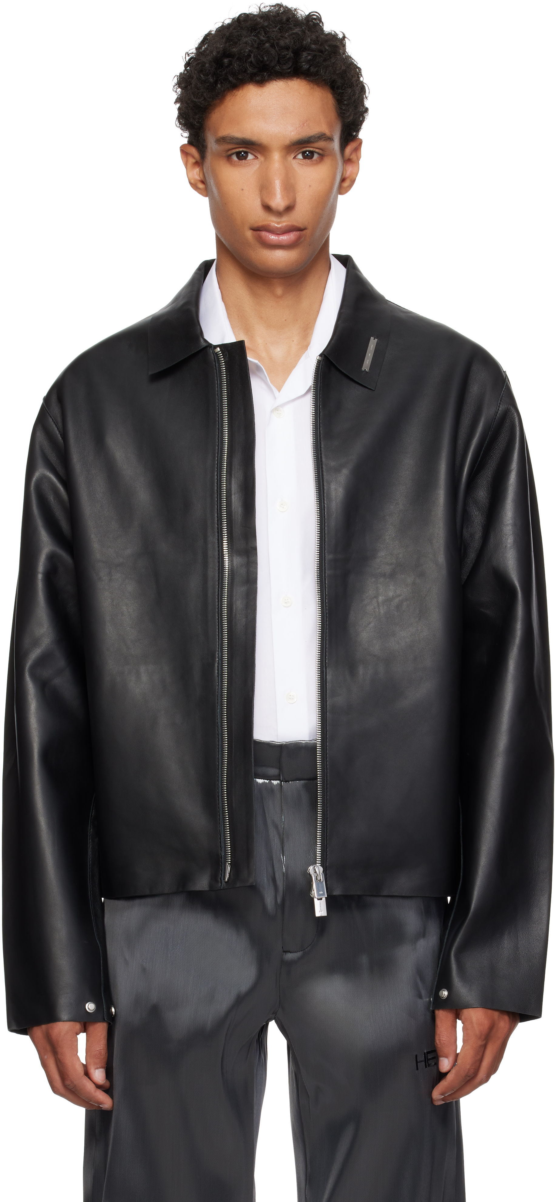 HELIOT EMIL - Black Tremor Leather Jacket