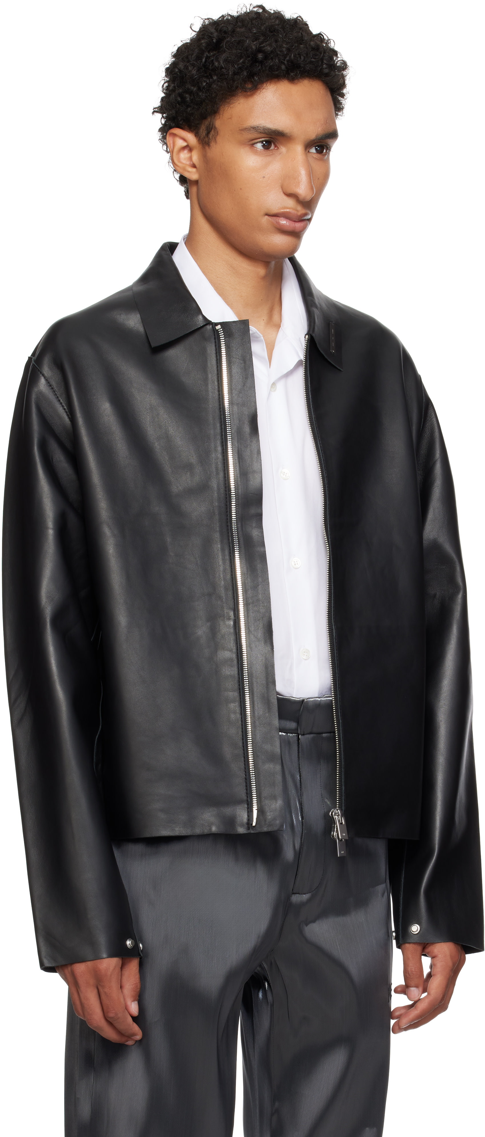 HELIOT EMIL - Black Tremor Leather Jacket