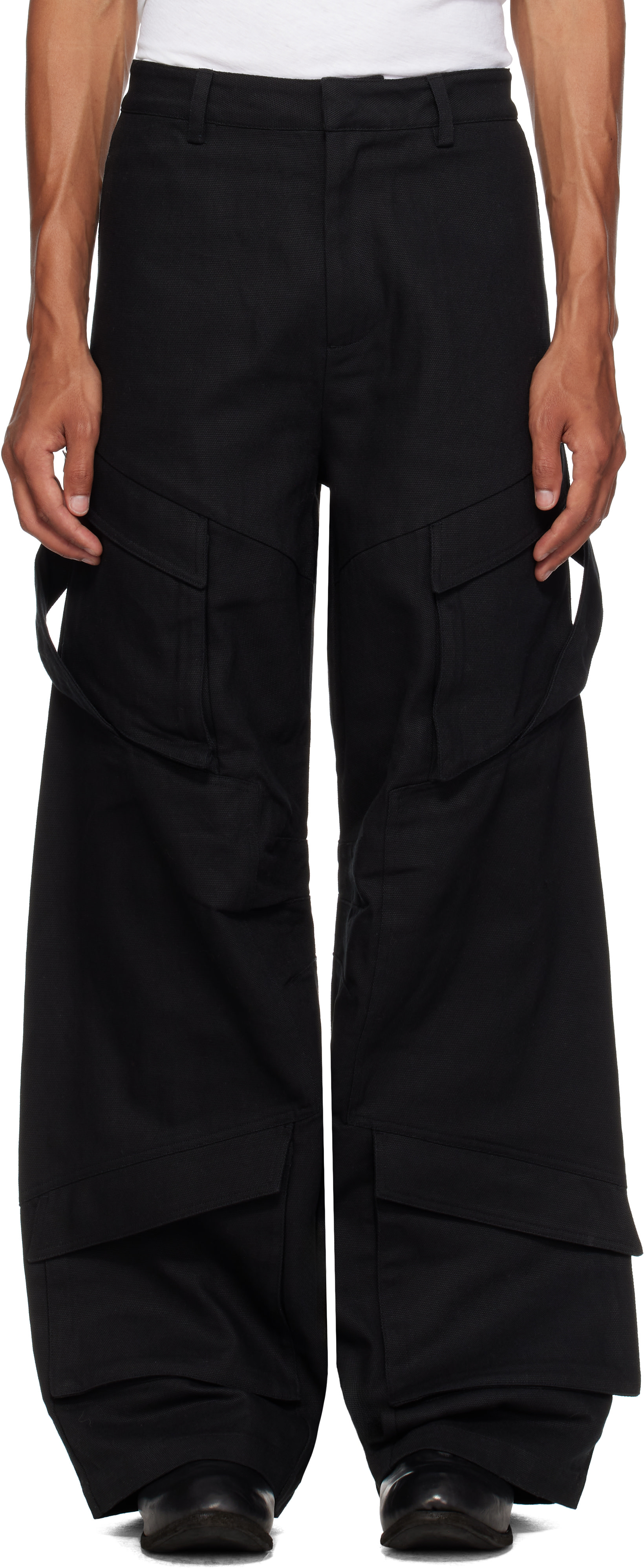 HELIOT EMIL - Black Cellulae Cargo Pants