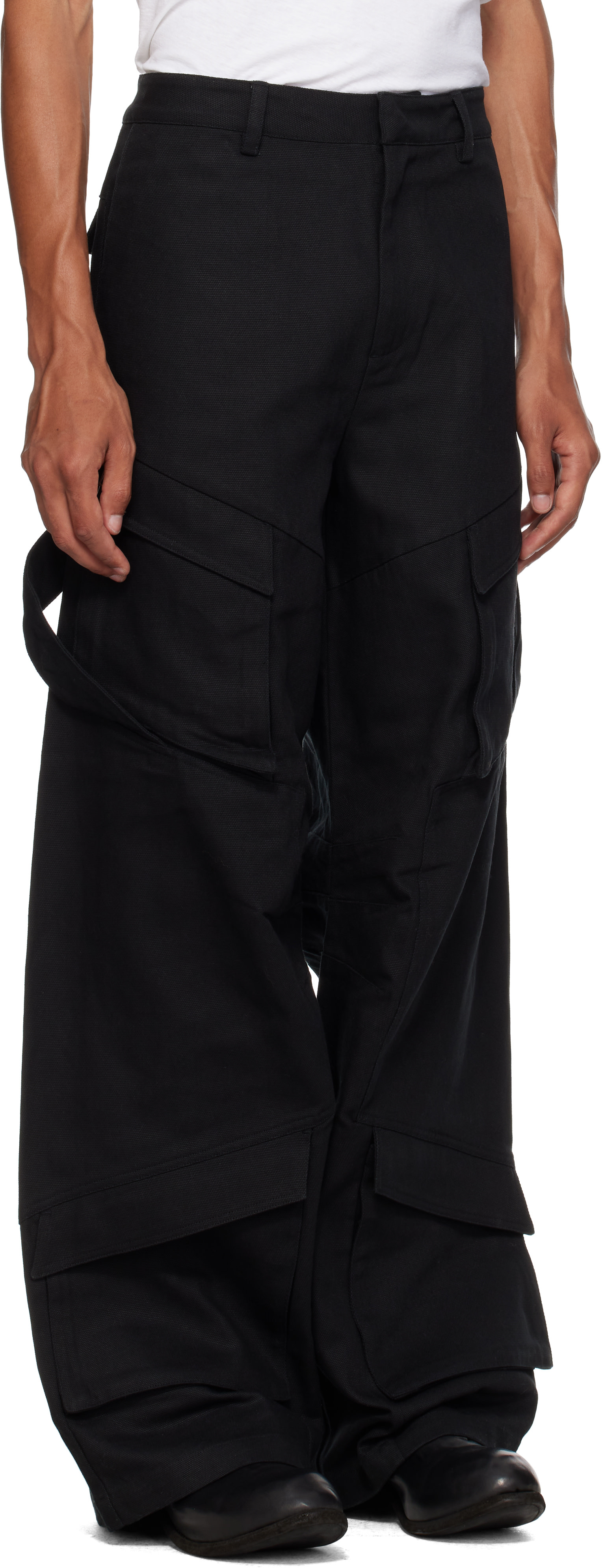 HELIOT EMIL - Black Cellulae Cargo Pants