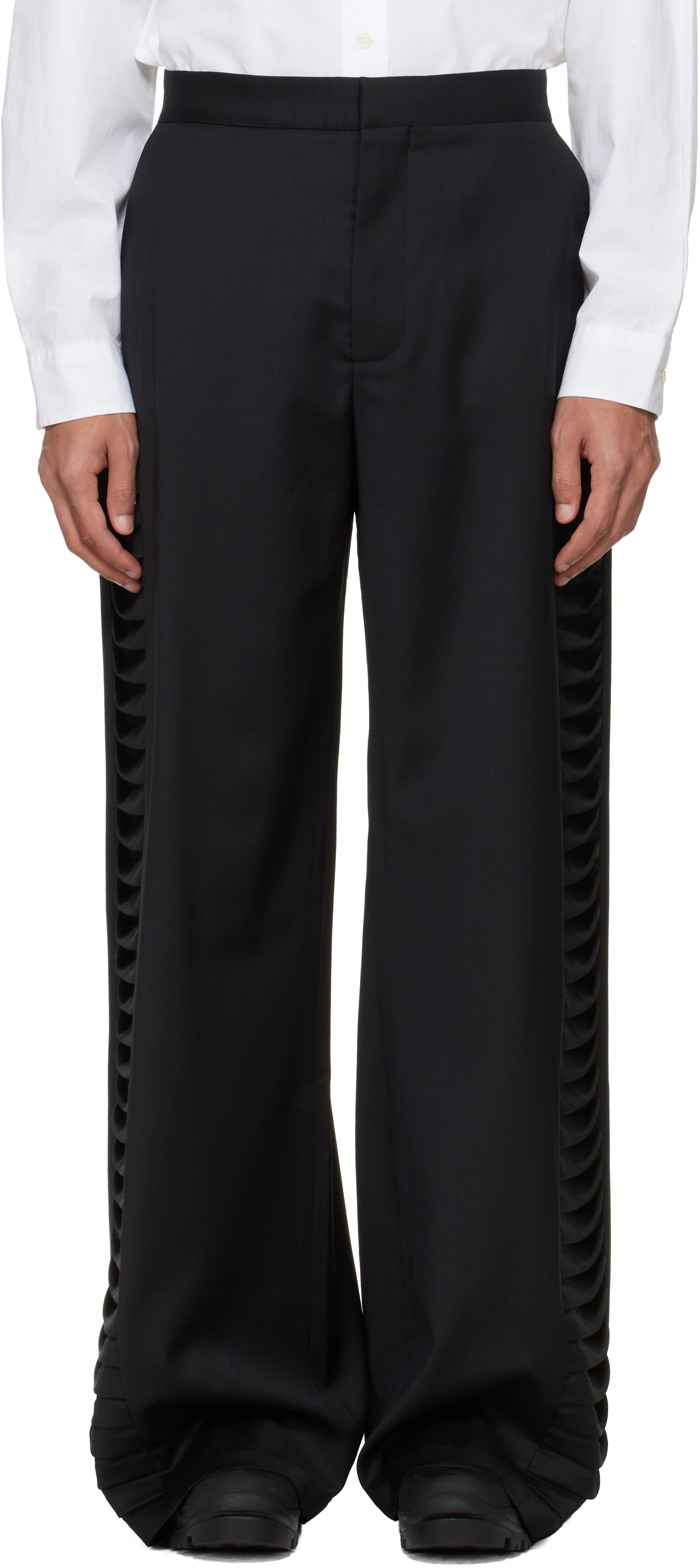 HELIOT EMIL パンツ HELIOT EMIL: Black Vibraxis Tailoring Trousers | SSENSE