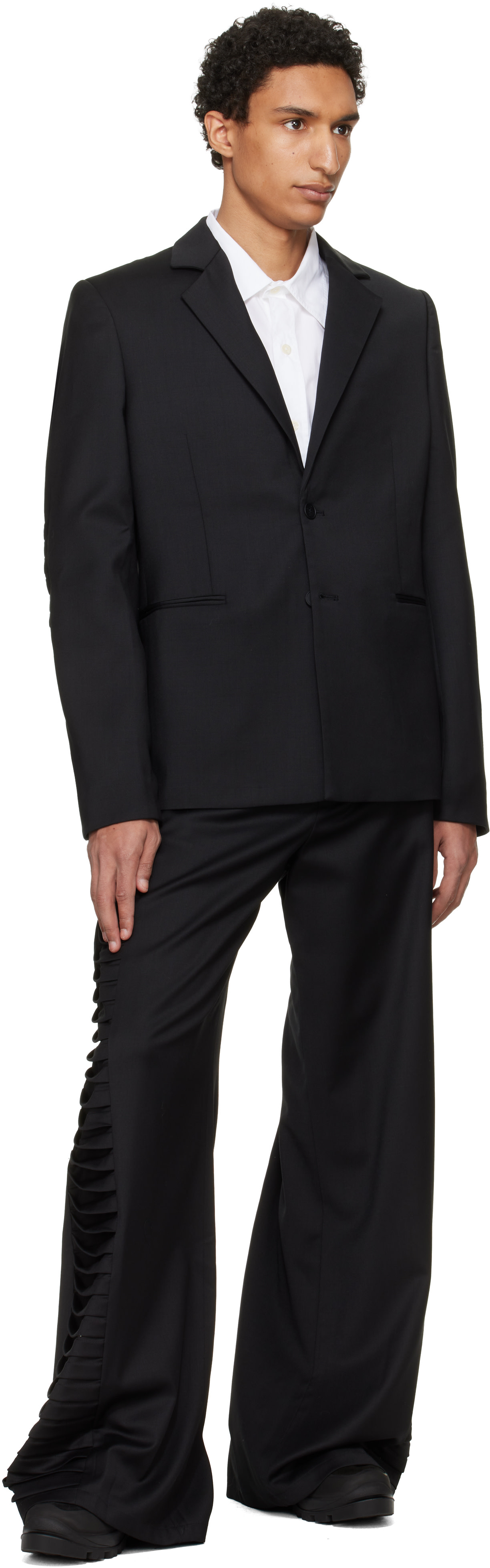 HELIOT EMIL: ブラック Vibraxis Tailoring トラウザーズ | SSENSE 日本