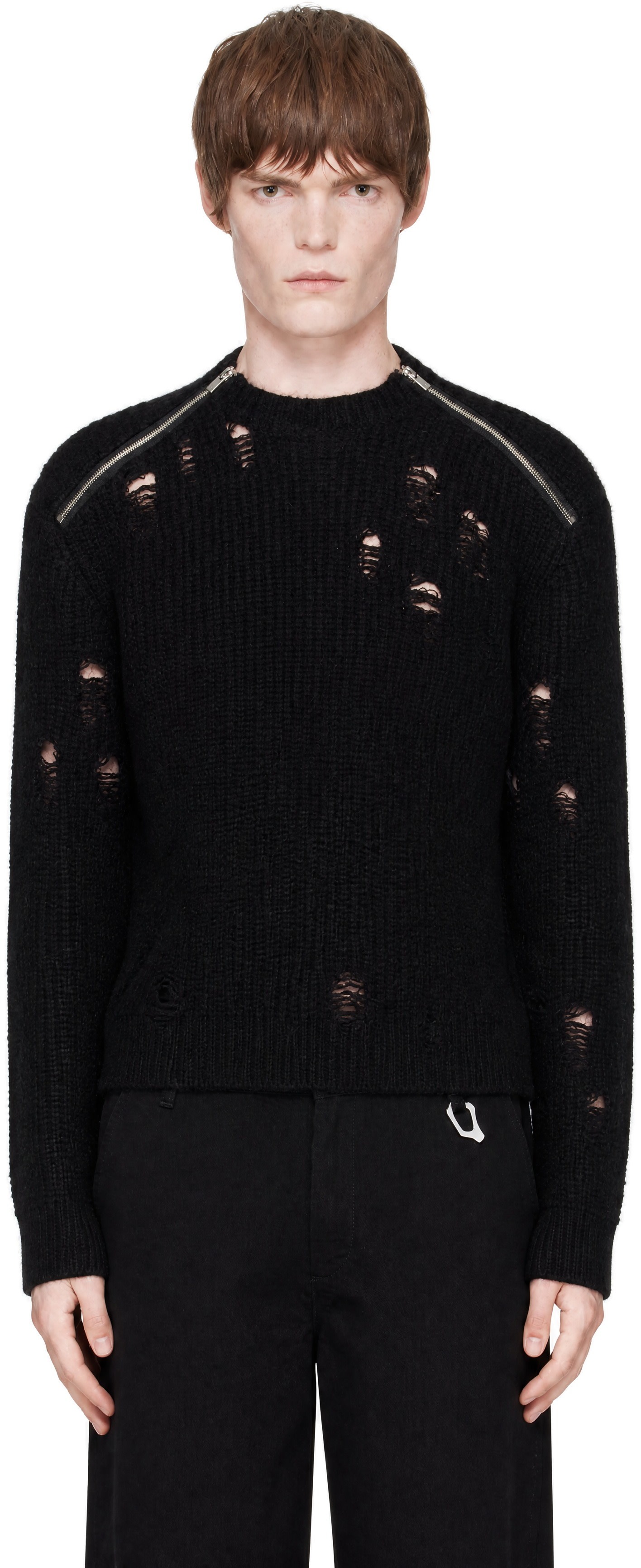 HELIOT EMIL - Black Interference Knit Sweater