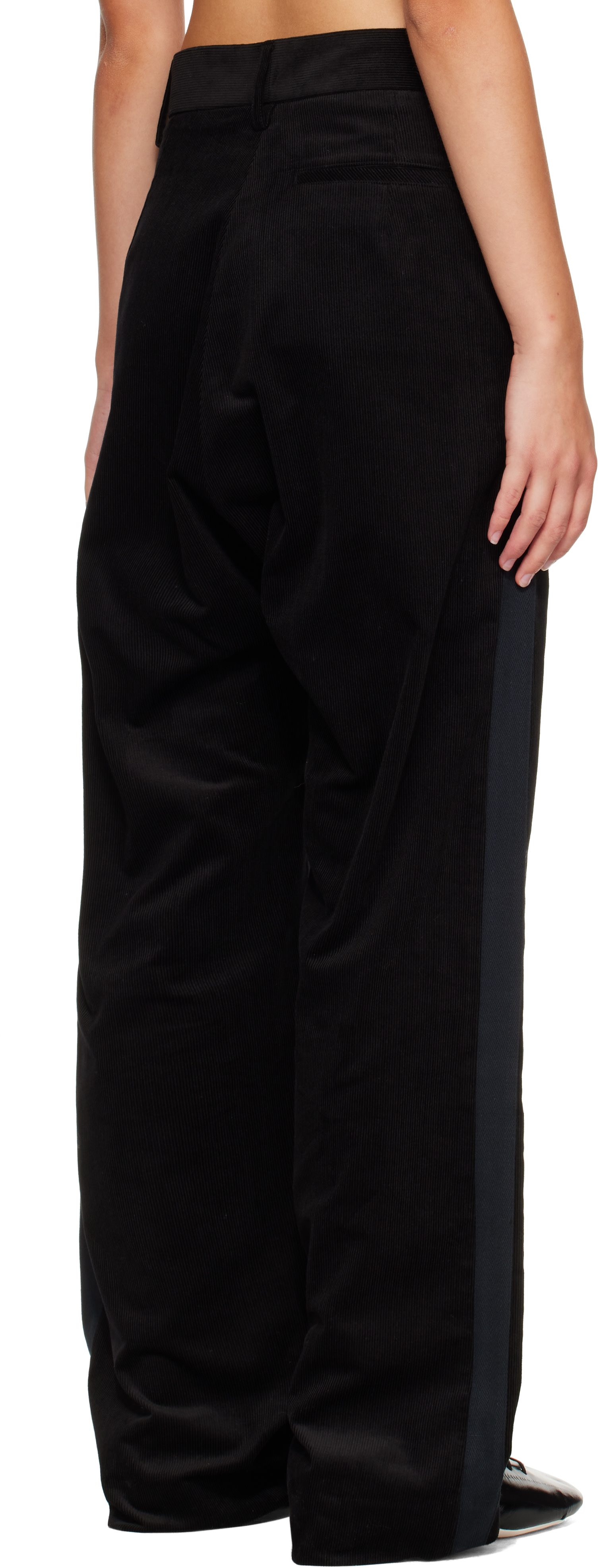Stefan Cooke: Black Cord Tux Trousers | SSENSE Canada