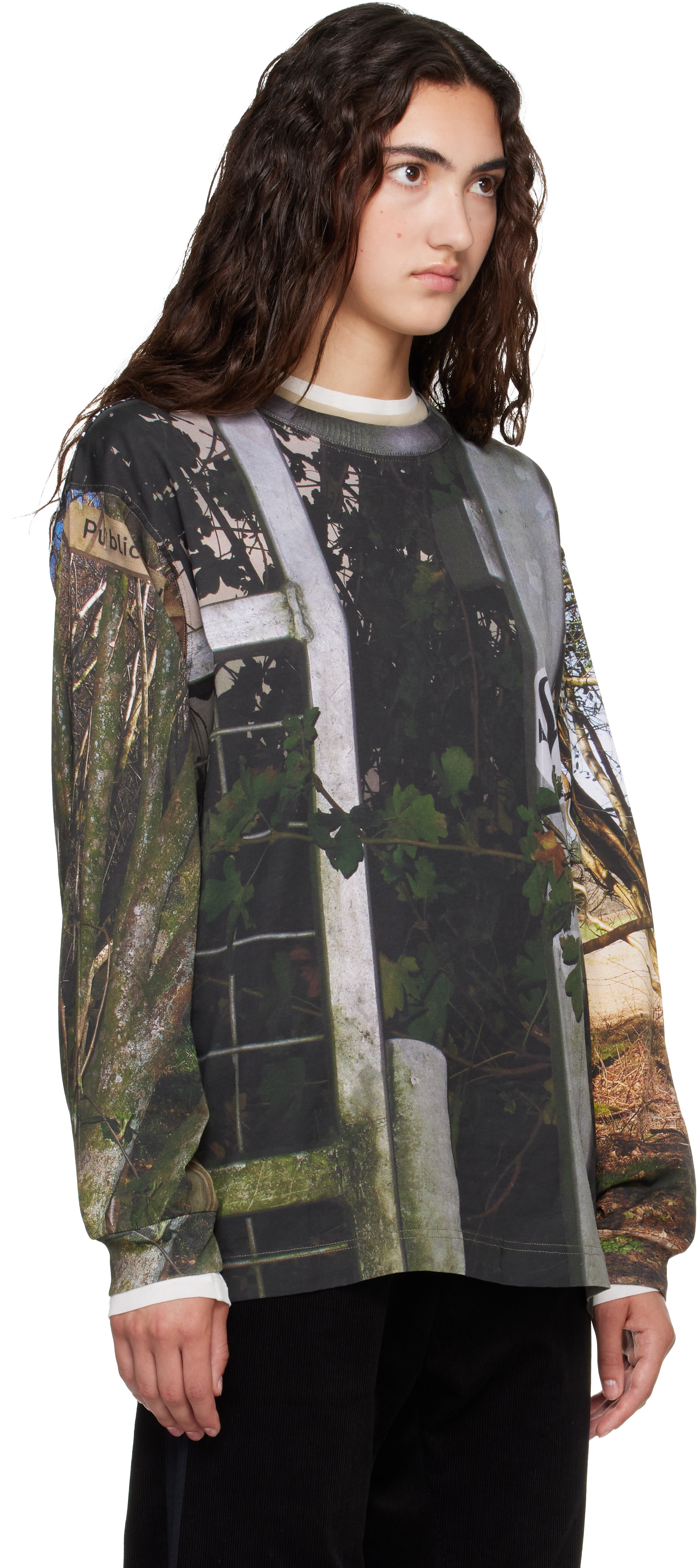 トップス AW24 Stefan Cooke Gothic Font T-shirt S Stefan Cooke: Khaki Country View T-shirt | SSENSE