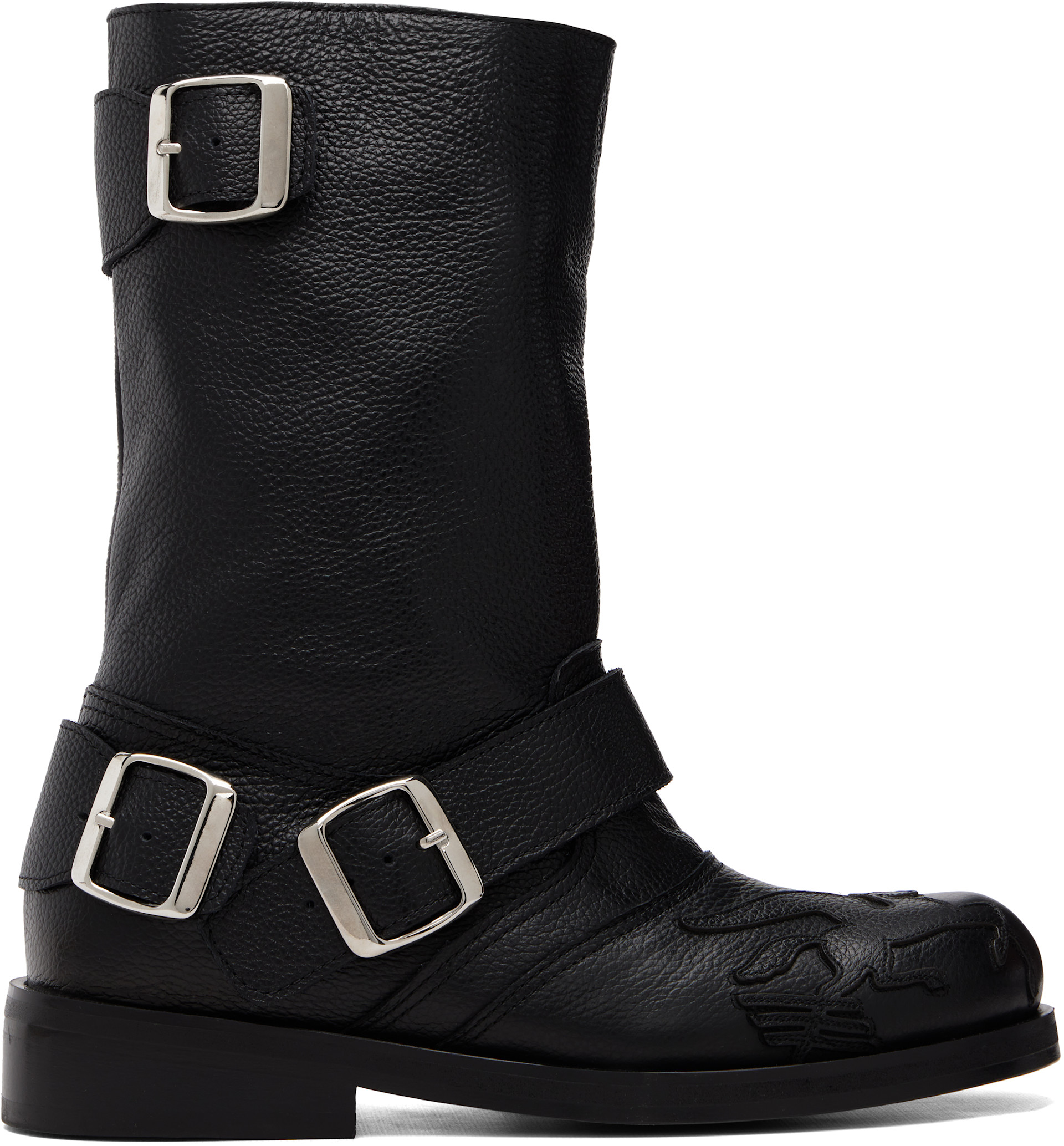 Stefan Cooke: Black Pegasus Biker Boots | SSENSE