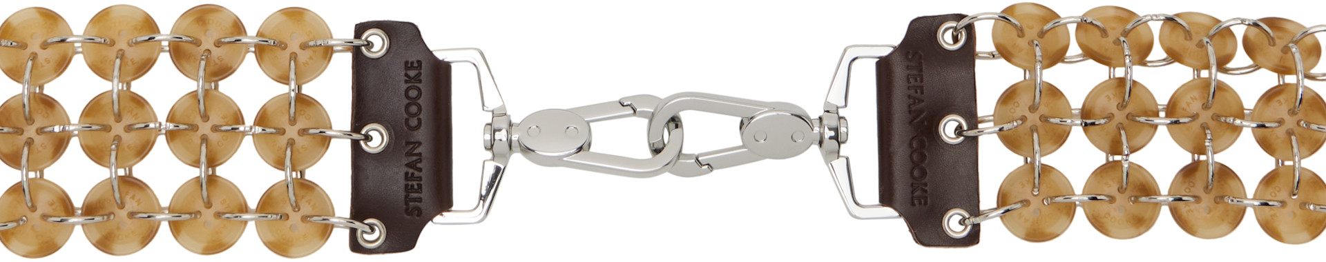 小物 STEFAN COOKE Star Strap 110cm Stefan Cooke: Beige & Silver Button Bag Strap | SSENSE