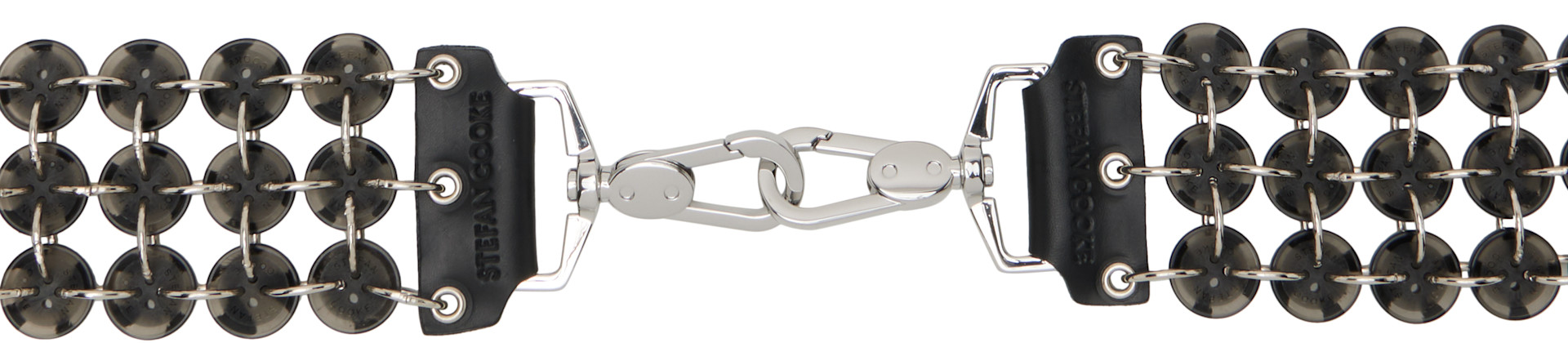 Stefan Cooke: Black & Silver Button Bag Strap | SSENSE