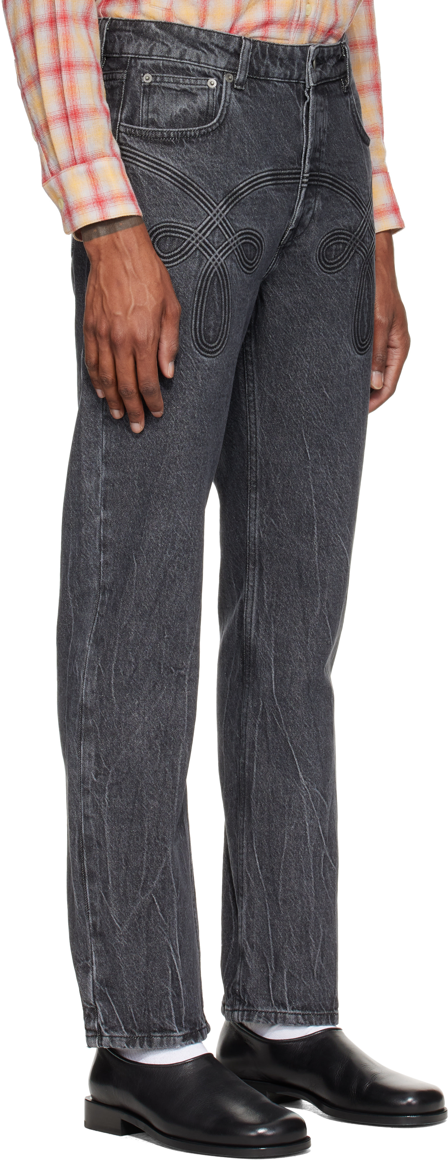 Stefan Cooke - Black Braided Jeans