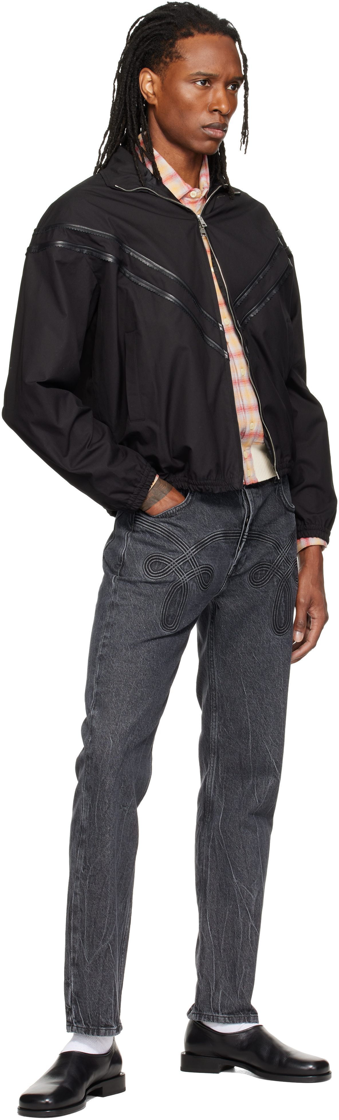 Stefan Cooke - Black Braided Jeans