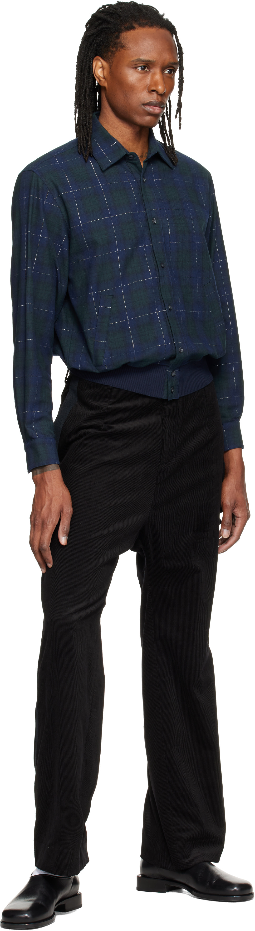 パンツ STEFAN COOKE BLACK ZIP POCKET TROUSERS Stefan Cooke: ブラック Cord Tux トラウザーズ | SSENSE 日本