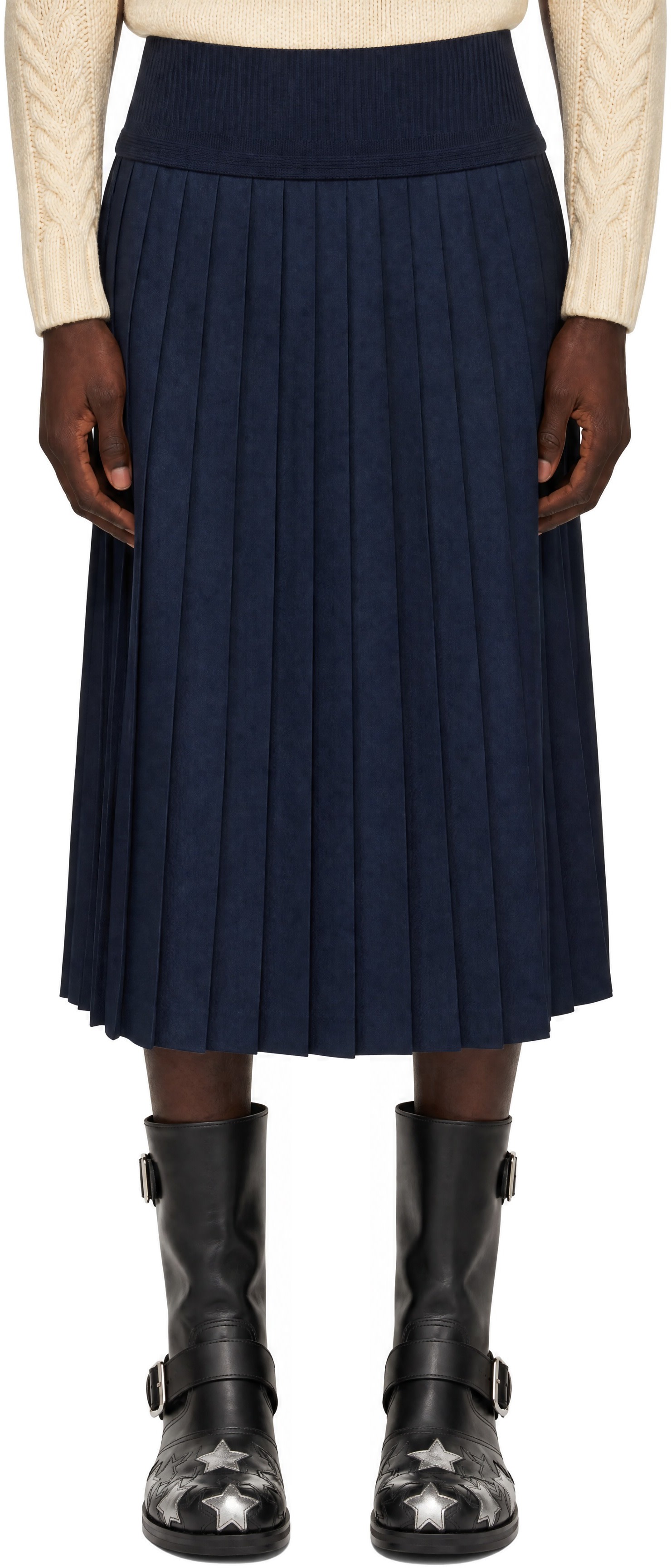 Stefan Cooke - Navy Match Midi Skirt