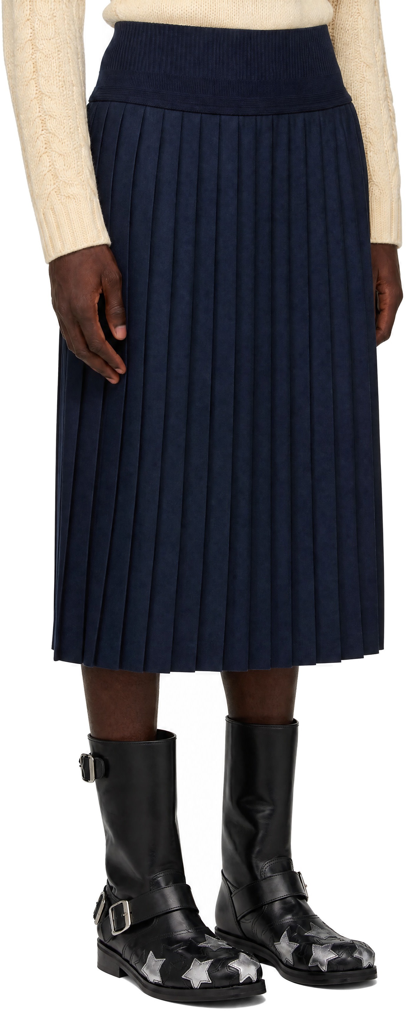 Stefan Cooke - Navy Match Midi Skirt