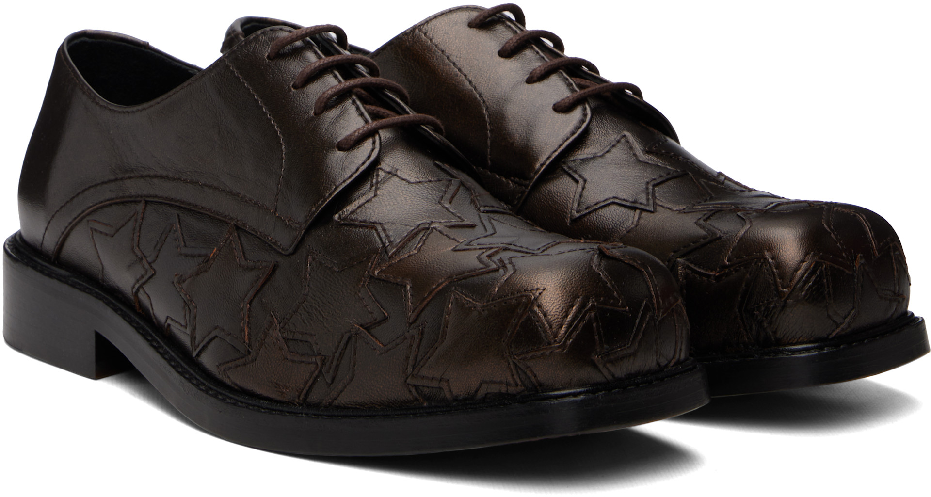 Stefan Cooke - Brown Star Square Toe Derbys