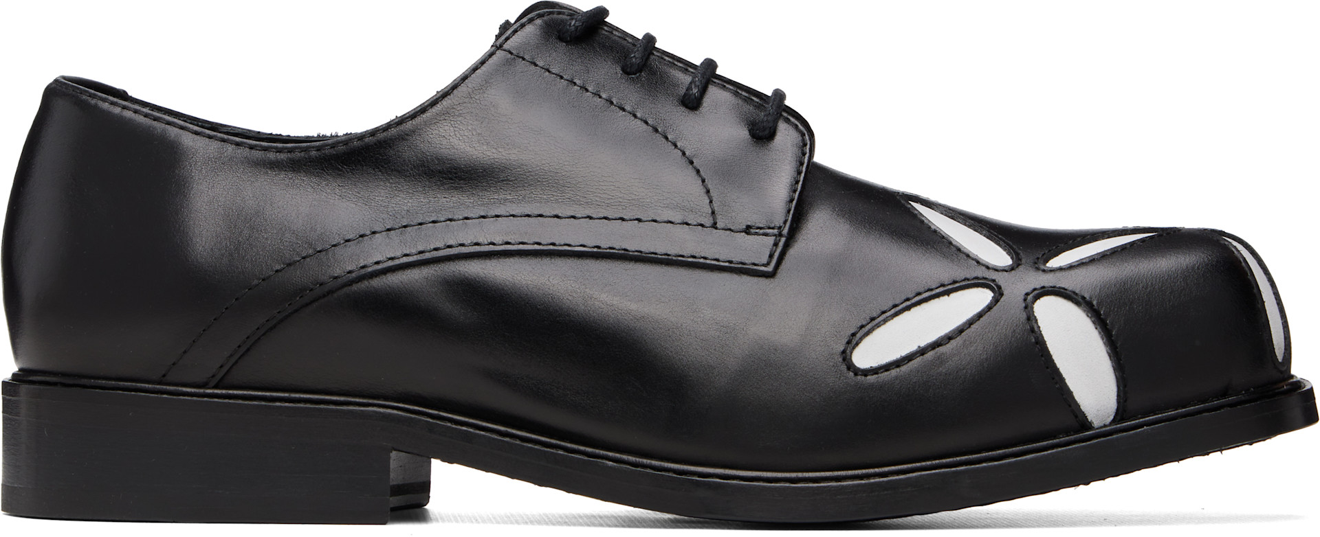 Stefan Cooke - Black Slashed Square Toe Derbys