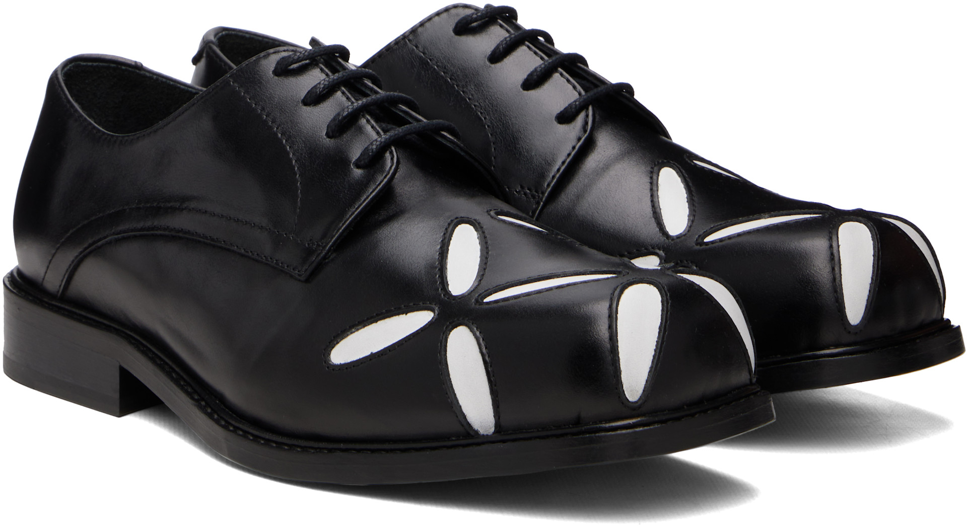 Stefan Cooke - Black Slashed Square Toe Derbys