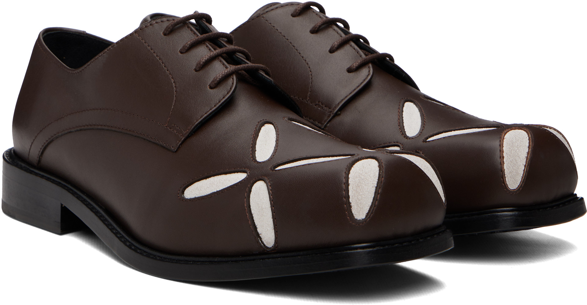 Stefan Cooke - Brown Slashed Square Toe Derbys