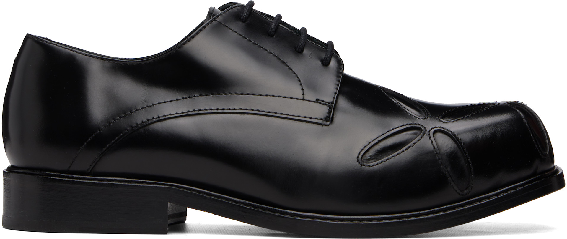 Stefan Cooke - Black Slashed Square Toe Derbys