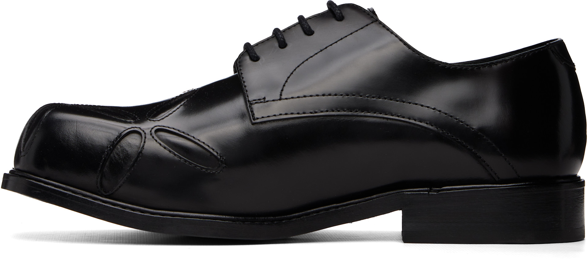 Stefan Cooke - Black Slashed Square Toe Derbys