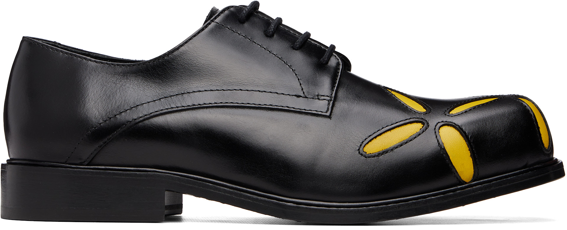 Stefan Cooke - Black Slashed Square Toe Derbys