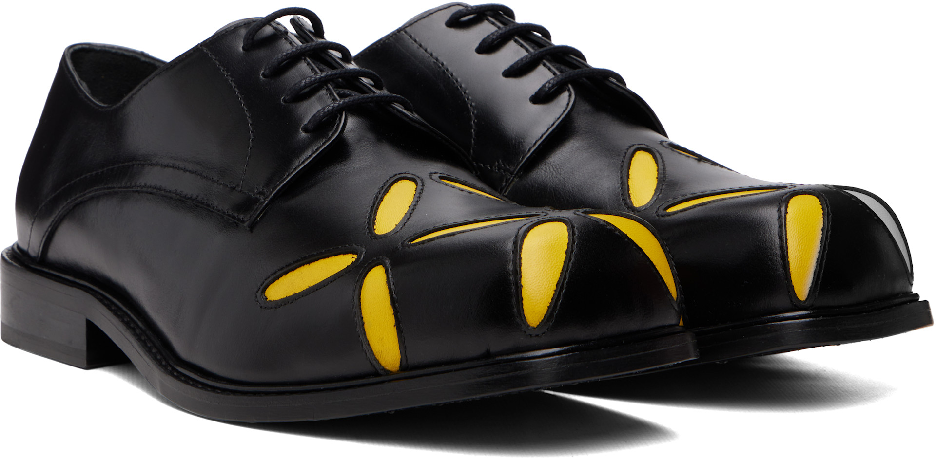 Stefan Cooke - Black Slashed Square Toe Derbys