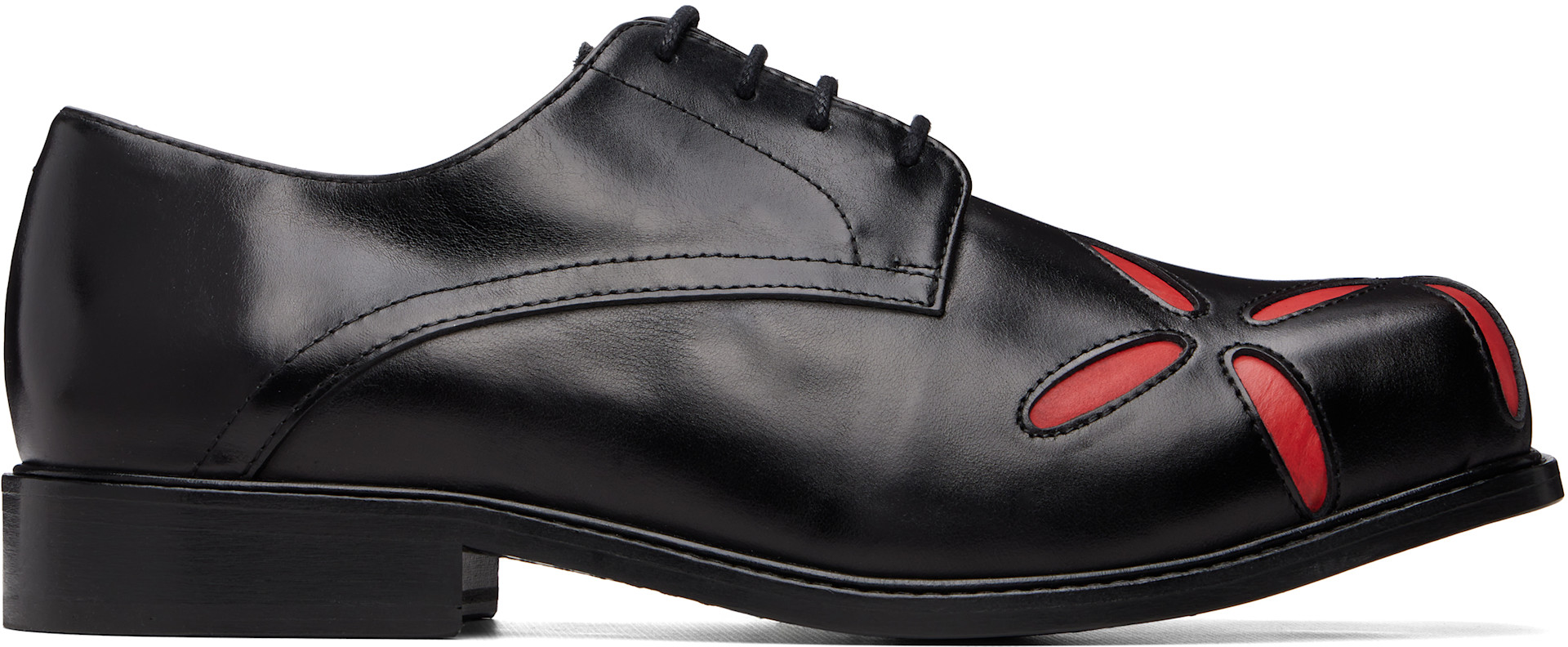 Stefan Cooke - Black Slashed Square Toe Derbys