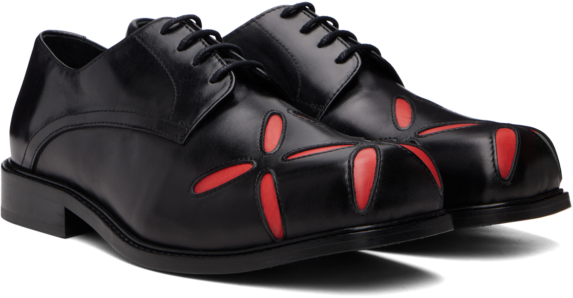 Stefan Cooke - Black Slashed Square Toe Derbys