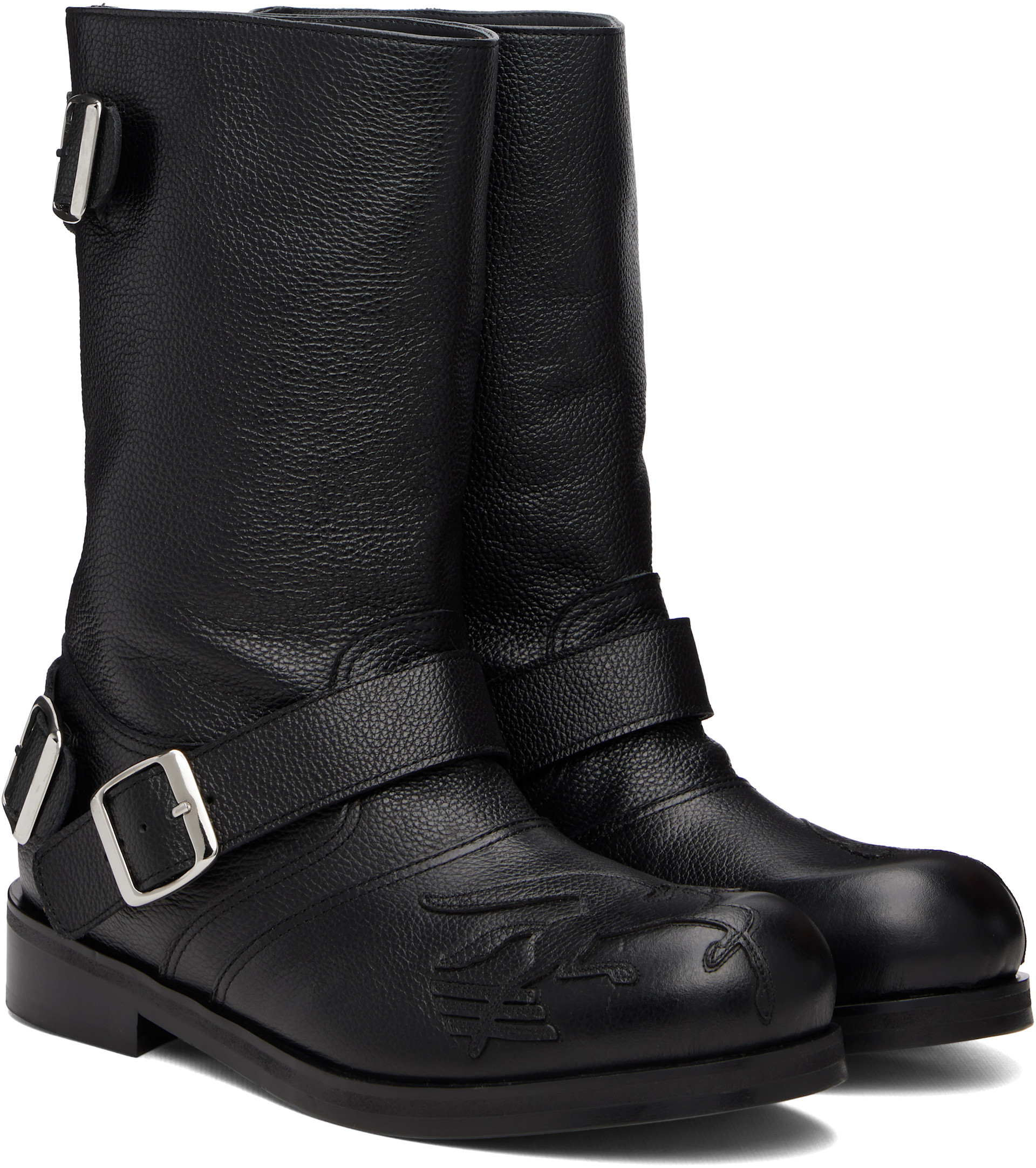 Stefan Cooke - Black Pegasus Biker Boots