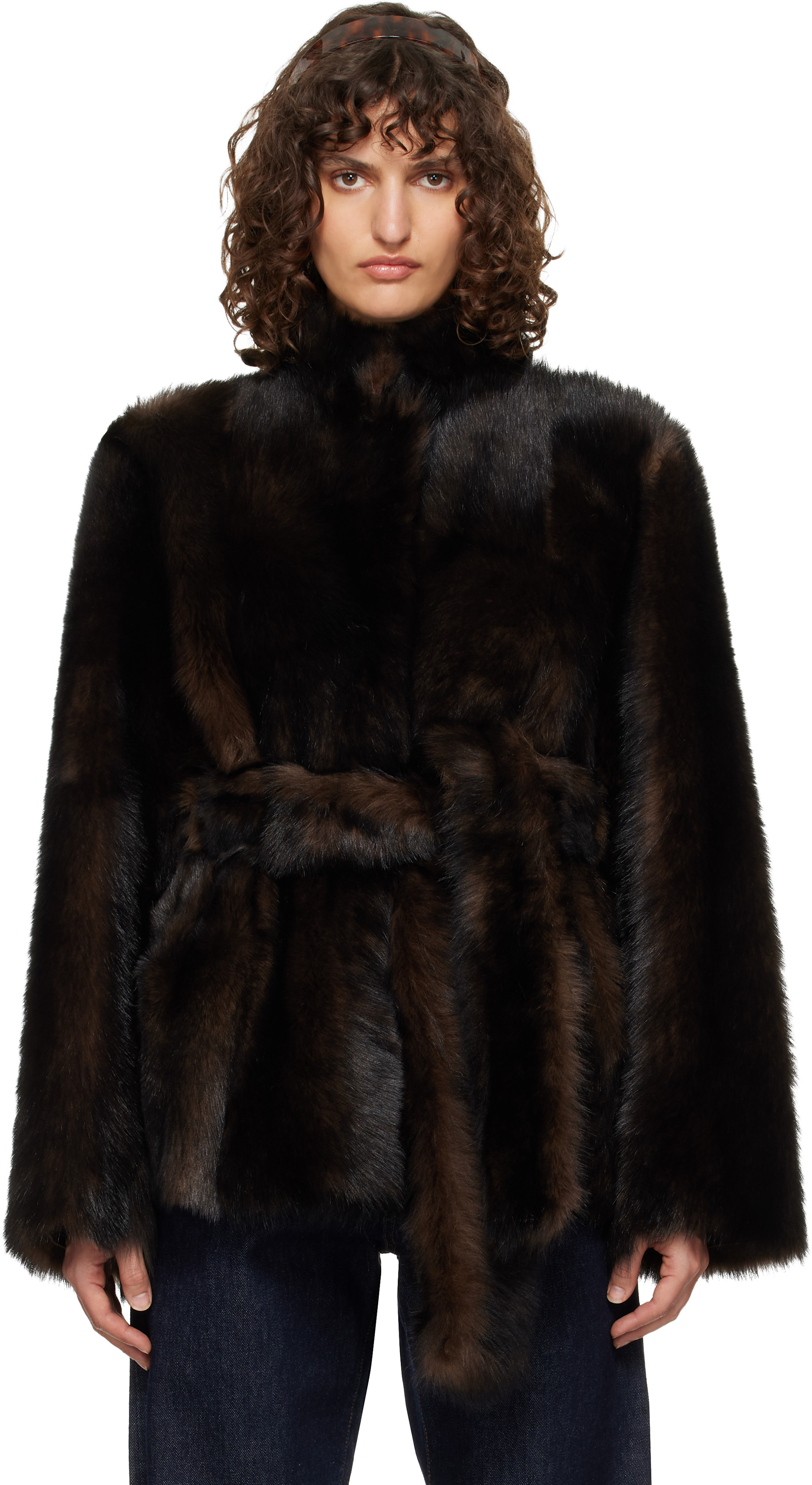 Nour Hammour - Brown Elsa Shearling Coat
