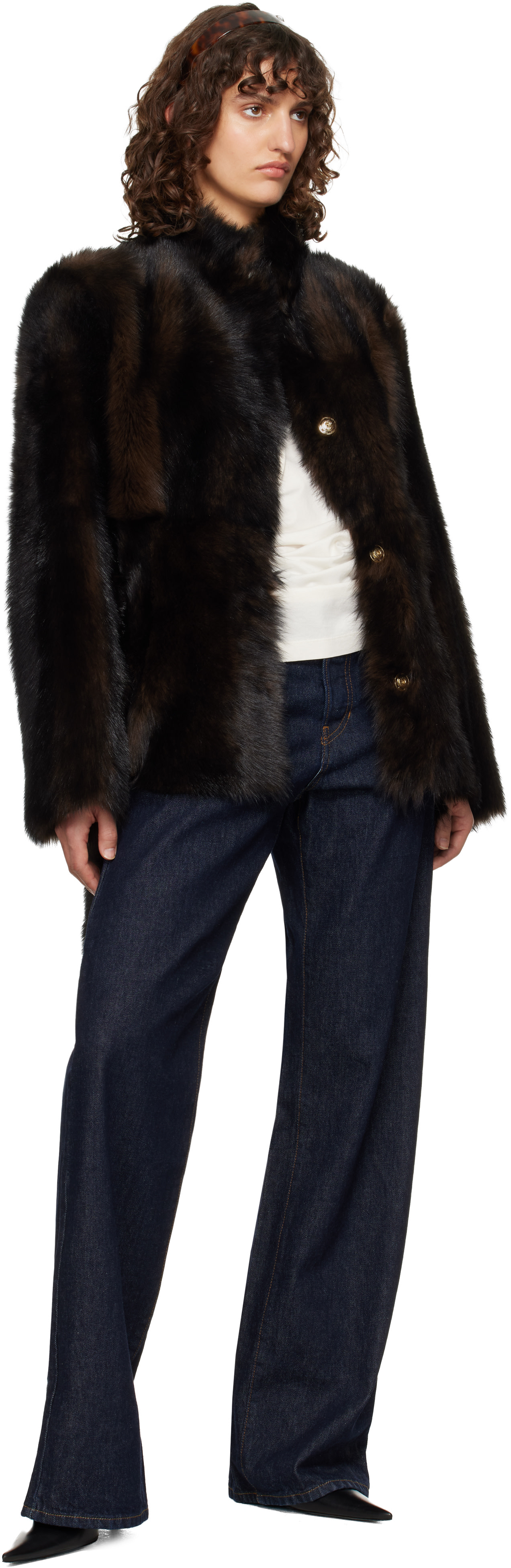 Nour Hammour - Brown Elsa Shearling Coat