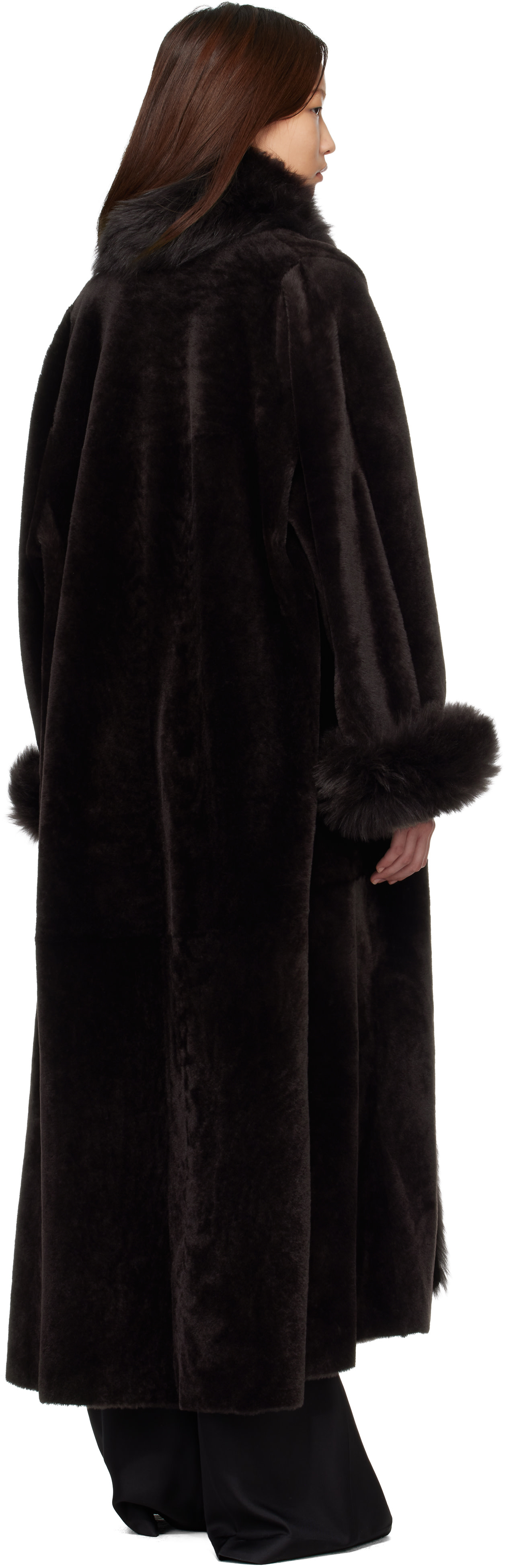 Nour Hammour - Brown Sima Shearling Coat