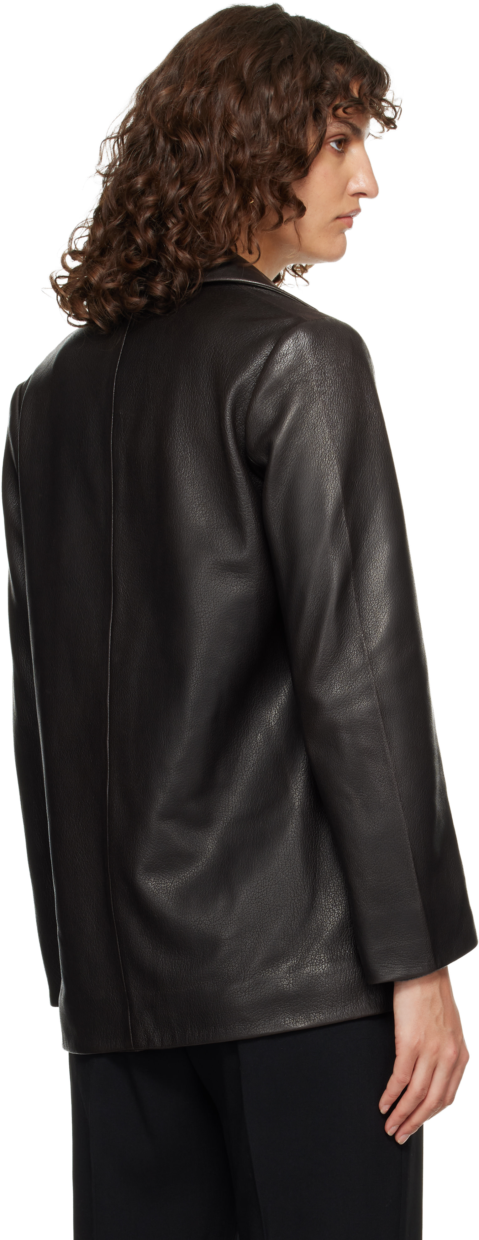 Nour Hammour - Black Opus Relaxed Leather Blazer