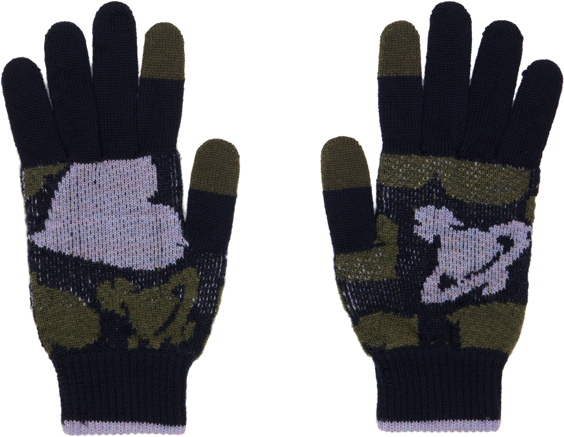 Vivienne Westwood: Black & Khaki Hearts & Orbs Gloves | SSENSE Denmark