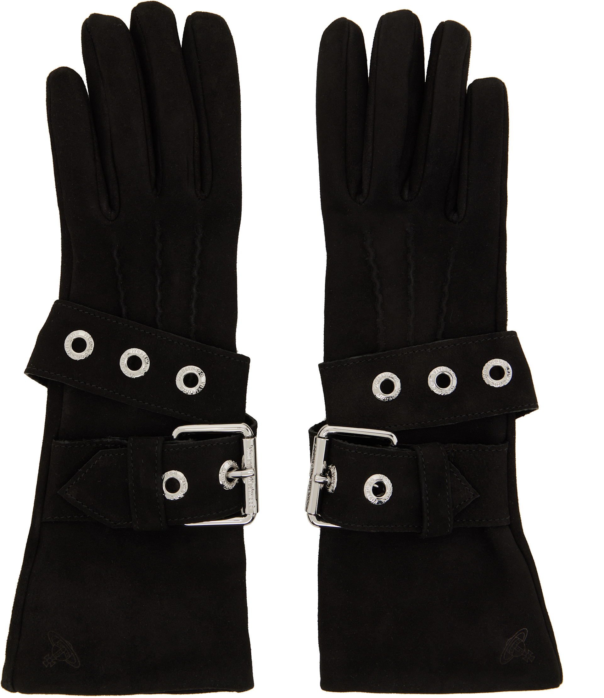 Vivienne Westwood: Black Belt Buckle Gloves | SSENSE