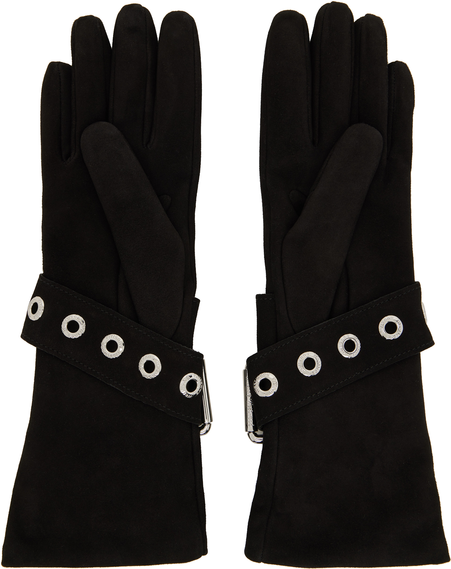 Vivienne Westwood: Black Belt Buckle Gloves | SSENSE